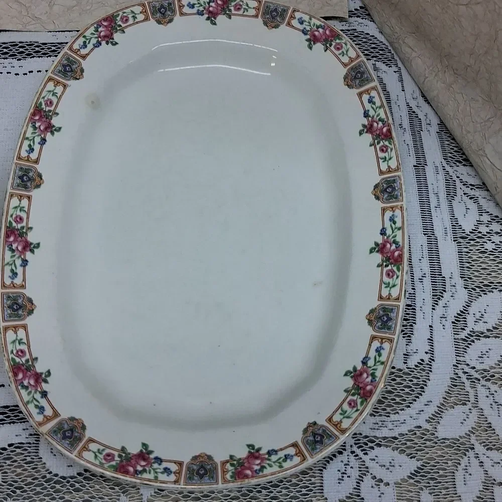Edwin M. Knowles Vintage China Platter And Bowl Set.‎